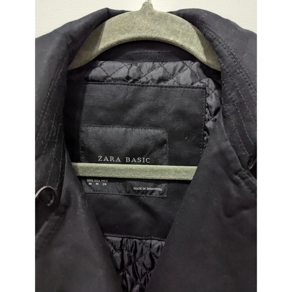 ZARA Black Trench Coat Women's Size M - Picture 2 of 16